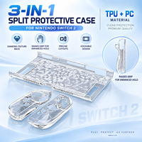 Étui 3-en-1 transparent en TPU et PC avec motif diamant, compatible avec la station d'accueil, antidérapant et améliorant l'adhérence pour accessoires de jeu Nintendo Switch 2