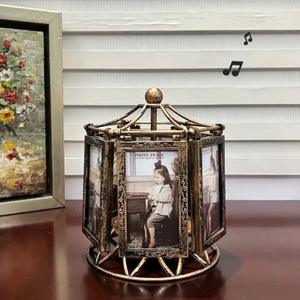 हाथ से क्रैंक्ड संगीत बॉक्स फोटो एल्बम टेबल सेटिंग संगीत फेरिस व्हील घूर्णन खिड़की खिड़की की तस्वीर परिवार फोटो फ्रेम - Product Image 2