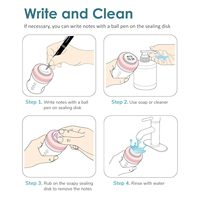 Lot de bouchons à vis en silicone et PP sans BPA avec anneau d'étanchéité et disque d'étanchéité compatibles pour biberons à col large