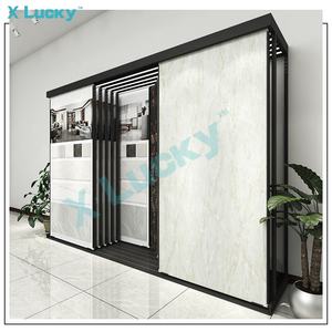 Support de présentation coulissant pour échantillons de sol sur mesure en salle d'exposition, présentoir <span class=keywords><strong>horizontal</strong></span> pour dalles de pierre frittée, présentoir de carreaux à pousser et à tirer - Product Image 3