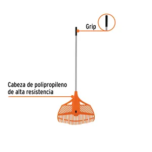 Scatola di 6 rastrelli da giardino in plastica scope flessibili a 26 denti con manico in acciaio da 54 pollici - Product Image 2