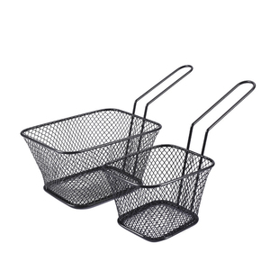 Panier de service en fer pour frites, panier à collation en fil métallique avec poignée, panier à apéritifs, pour poulet frit, <span class=keywords><strong>restaurant</strong></span>, café, ustensiles de table - Product Image 1