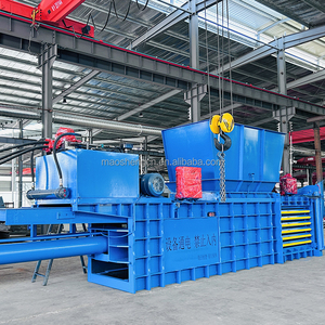 Baler sắt phế liệu thủy lực ngang cung cấp dịch vụ hậu mãi từ xa 125/140/160 tấn Baler thủy lực với vành đai vận chuyển - Product Image 1