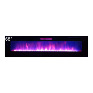 เตาผิงไฟฟ้าติดผนังขนาด 68 นิ้ว พร้อมรีโมทคอนโทรล ดีไซน์ร่วมสมัย โครงโลหะ ใช้สำหรับให้ความร้อนภายในบ้าน ห้องนั่งเล่น - Product Image 1