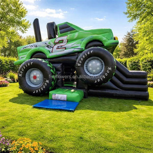 Château gonflable Monster Truck de qualité commerciale, robuste, sur le thème du camion tout-terrain, avec toboggan, à vendre - Product Image 4