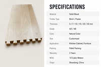 Matériaux de tiroir latéraux en bois massif, bois de bouleau traité UV, durable et réglable, pour armoire de style moderne, etc.