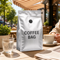 Sacs d'emballage pour café avec valve, fermeture éclair supérieure, anti-odeur, en aluminium, 9 couleurs, logo personnalisé, impression en gravure personnalisée, qualité alimentaire