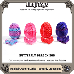 Coffret Cadeau Artisanat Papillon Imprimé en 3D Œuf de Dragon Figurine de Dragon Ornement Créatif à Assembler - Product Image 3