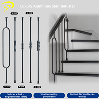 Rampe d'escalier en aluminium pour jardin et maison, antirouille, résistante, décorative, revêtement poudré, installation facile, anodisée, style moderne