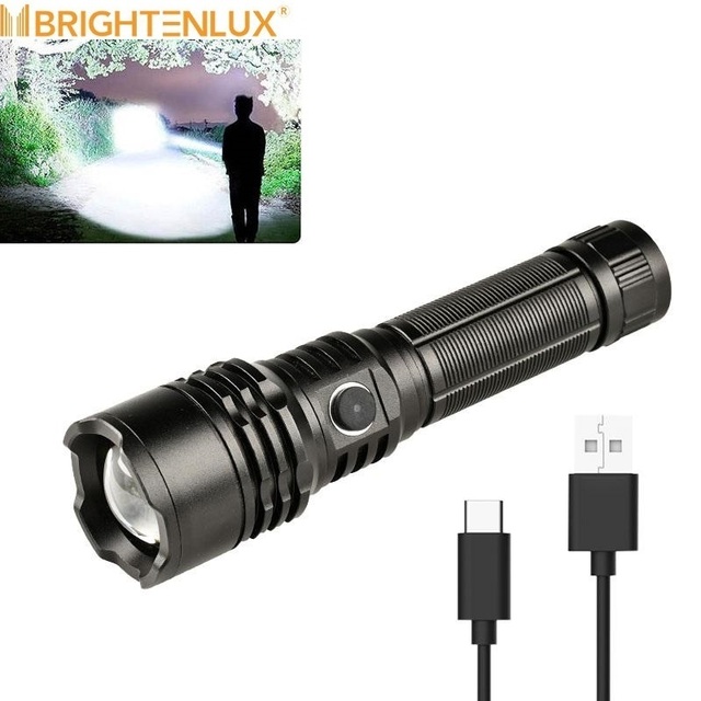 High Power Zoom Strong Light Tactical Custom logo Linterna Super Bright Powerful Rechargeable Led White Laser Flashlight