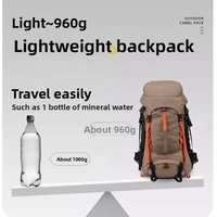 Mochila de Senderismo y Camping para Deportes al Aire Libre, Poliéster, Capacidad de 36-55L, Silbato de Rescate SOS, Resistente al Desgaste, Reduce la Carga