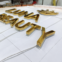 Enseignes lumineuses LED personnalisées pour intérieur, avec logo rétroéclairé et lettres LED, sur panneau métallique, pour salons de cils et de manucure