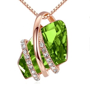 <span class=keywords><strong>Collana</strong></span> ad arco Vintage in <span class=keywords><strong>oro</strong></span> <span class=keywords><strong>rosa</strong></span>, <span class=keywords><strong>collana</strong></span> con pendente di cristallo colorato di forma irregolare, per le donne, regalo di gioielli di san valentino - Product Image 4