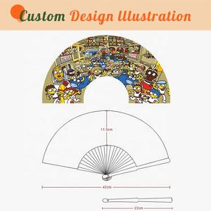 Ventilador de mano de madera plegable de recuerdos de diseño personalizado - Product Image 5