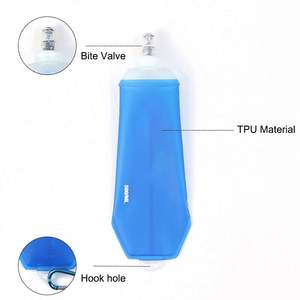 Bouteilles d'eau en TPU bleues sans BPA de 500 ml, gourde souple de sport - Product Image 6