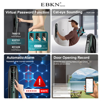 EBKN Cerradura Automática de Huellas Dactilares Tuya Cerradura Inteligente 3D Reconocimiento Facial Cerradura de Puerta Digital con Timbre