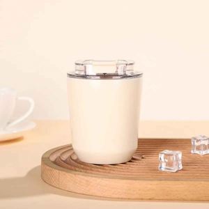 Minimalist Stainless Steel Tumbler <b>Double</b> <b>Wall</b> Vacuum Insulated With Lid Travel Cup Round Cream Color - Product Image 1
