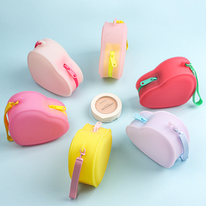Wholesale Multi-Functional <b>Waterproof</b> <b>Silicone</b> Women Wallet Luxury Ladies Purse Heart Shape Clear Coin Purse with Wristband - Product Image 6