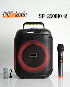 8 Zoll tragbarer Bluetooth-Lautsprecher SP-250810-2 mit RGB-Leuchten, drahtlosem Mikrofon und Fernbedienung - Product Image 2