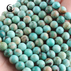 Cuentas de turquesa <span class=keywords><strong>peruana</strong></span> Zhe Ying de 6 mm, 8 mm y 10 mm, piedra natural, turquesa de Perú, cuentas de piedra rara para la fabricación de pulseras. - Product Image 1