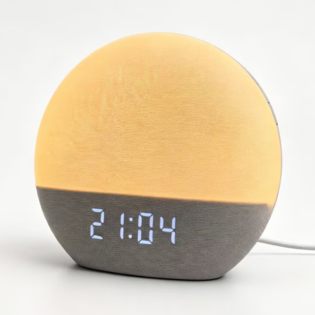 Electronic Alarm Clock Fabric Wake-up Light & Alarm Clock Smart Sunrise Light with White Noise for Sleep