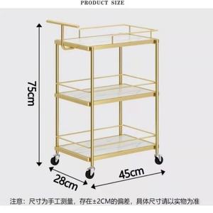 Hot Sale Beauty Bar Small White Gold Tool Cart Luxury Portable <b>Salon</b> Furniture Saloon <b>Trolley</b> Cart with Wheels for <b>Salon</b> Beauty - Product Image 5