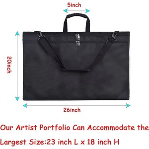 Porte-documents d'art BSCI 18"X 24" avec bandoulière, sac fourre-tout pour affiches, dessins et tableaux d'affichage, multi-usages - Product Image 3