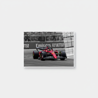 Panneau décoratif mural Art Déco Charles Leclerc Ferrari F1 avec cadre transparent et verre trempé