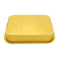 Plateau en aluminium de cuisson jetable de récipient d'aluminium scellé par or épaissi résistant conteneur rectangulaire recyclable de papier d'aluminium
