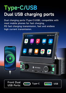 BQCC 1Din 유니버설 안드로이드 14 카 라디오 스테레오 7인치 접이식 스크린 GPS 네비게이션 FM/RDS/AM/BT 카플레이 미러링크 1년 보증 - Product Image 3