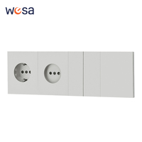 Qualité usine argent norme ue européenne facile à installer antistatique mur électrique lumière tactile bouton poussoir prises et interrupteurs