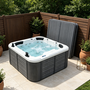 Vasca Idromassaggio Sunrans <span class=keywords><strong>per</strong></span> 5 Persone, <span class=keywords><strong>Jacuzzi</strong></span> da <span class=keywords><strong>Esterno</strong></span> <span class=keywords><strong>per</strong></span> Patio - Product Image 1