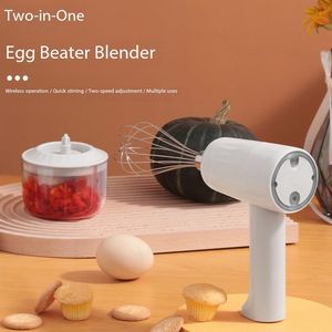 Batteur à œufs électrique sans fil rechargeable, mixeur portatif 2 en 1, robot culinaire, fouet, outil de pâtisserie - Product Image 2