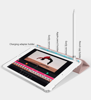 Étui transparent avec porte-crayon en TPU et en cuir PU pour iPad 10.2 2019 pour iPad 7 7ème génération