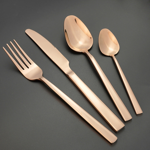 Bán buôn số lượng lớn dĩa thìa dao Nhà hàng thép không gỉ dày Bạc khách sạn đám cưới <span class=keywords><strong>Flatware</strong></span> 4 Piece thiết lập dao kéo - Product Image 3