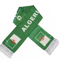 Écharpe de football avec drapeau algérien en gros Écharpe d'Algérie de taille personnalisée de haute qualité