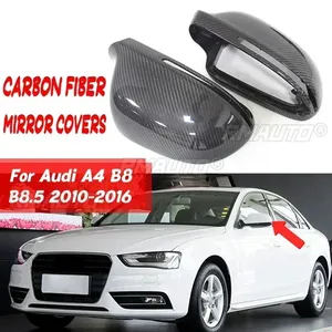 ฝาครอบกระจกมองข้างรถยนต์ทำจากคาร์บอนไฟเบอร์แท้ สำหรับ Audi A4 B8 A4 B8.5 รุ่นไม่มี/มีระบบ Lane Assist ปี 2010-2016 - Product Image 1