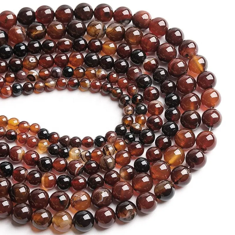 Ventes directes des fabricants perles d'agate de rêve naturelle en vrac matériaux de perles d'agate ambre DIY accessoires de bijoux faits à la main 020