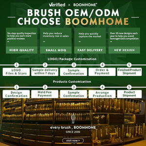 BOOMHOME <span class=keywords><strong>Spazzola</strong></span> per Barba in <span class=keywords><strong>Legno</strong></span> con Logo Personalizzato, Direttamente dalla Fabbrica, 100% Setole Naturali di Cinghiale, Durezza Media, Curva a 360° per Uomo - Product Image 5