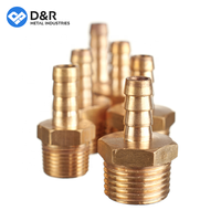D & R métal pleine taille filetage personnalisé té laiton plomberie raccord rapide raccord coudé à 90 degrés 1/2 pouces ~ 1 "raccord en laiton