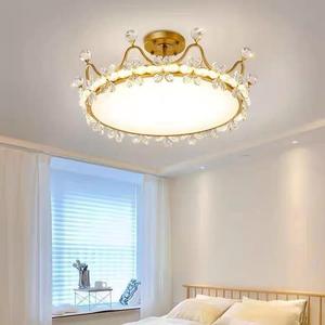 Nouveau Style romantique moderne forme de fleur salon led plafonnier rond en cristal pour chambre à coucher maison - Product Image 5