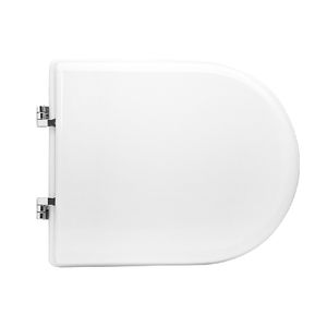 Asiento de inodoro para Olympia Vogue Shape 7 Bowl con bisagras blancas en forma de lazo - Product Image 1