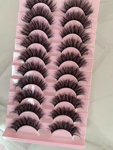 Cils artificiels 8D épais, volumineux, bouclés et frisés, effet duveteux ; cils en faux vison multicouches, longs et croisés. - Product Image 3