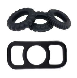 Vier Stück Silikon Foreskin Corrector Resistance Ring Verzögerung Ejakulation <span class=keywords><strong>Penis</strong></span> ringe Sexspielzeug für Männer Daily/Night Cock Ring % - Product Image 1