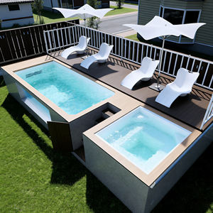 Piscina personalizable para el patio trasero familiar, piscina de natación y spa al aire libre, piscina sobre el suelo en contenedor. - Product Image 1