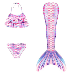 Conjunto de Tankini de 3 Piezas para Niñas, Diseño de Cola de <span class=keywords><strong>Sirena</strong></span>, Secado Rápido, Estampado Suave, Poliéster, para Playa, Verano - Product Image 5