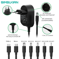 Adaptateur secteur 12V 2A DC, prise UK, matériau PC, certifié KC CE pour FCC PSE SAA GS