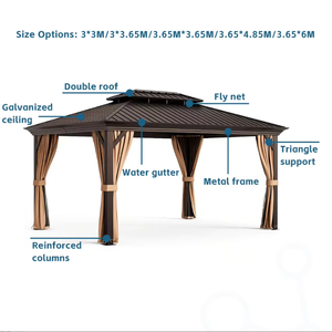 Gazebo Elettrico di Lusso Moderno in Alluminio con Tetto Rigido, Padiglione per Esterni per Tutte le Stagioni, Impermeabile, per Balcone, Patio e Giardino - Product Image 2