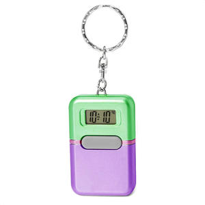 Inglese francese germania spagnolo Talking portachiavi orologio parlante portachiavi allarme, ora oraria annuncio quadrato-nero - Product Image 1