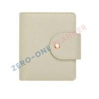 Cartera con cremallera A7 personalizada, cremallera de cuero A5 A6 con anillos dorados, hojas sueltas, mangas A4, carpeta de cubierta del planificador A5